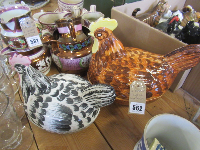 TWO ANTIQUE HEN EGG CONTAINERS Image