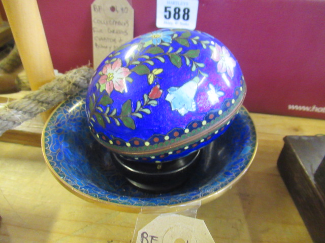 CLOISONNE EGG BOX AND DISH Image