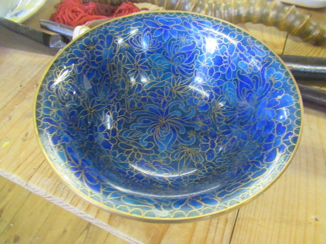 CLOISONNE EGG BOX AND DISH Image