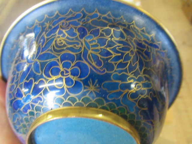CLOISONNE EGG BOX AND DISH Image