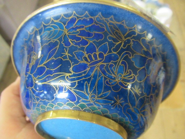 CLOISONNE EGG BOX AND DISH Image