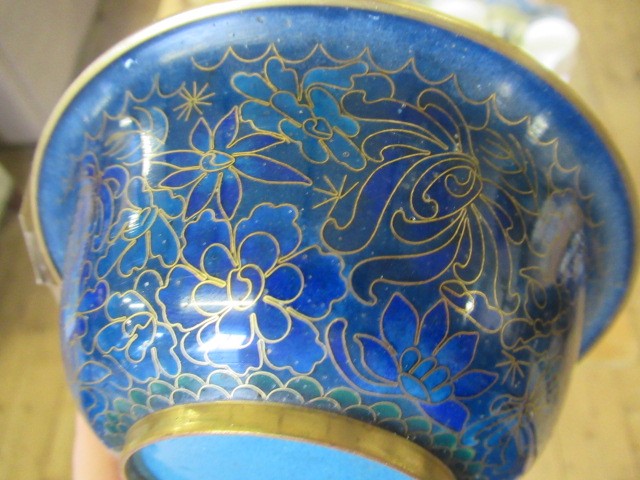 CLOISONNE EGG BOX AND DISH Image