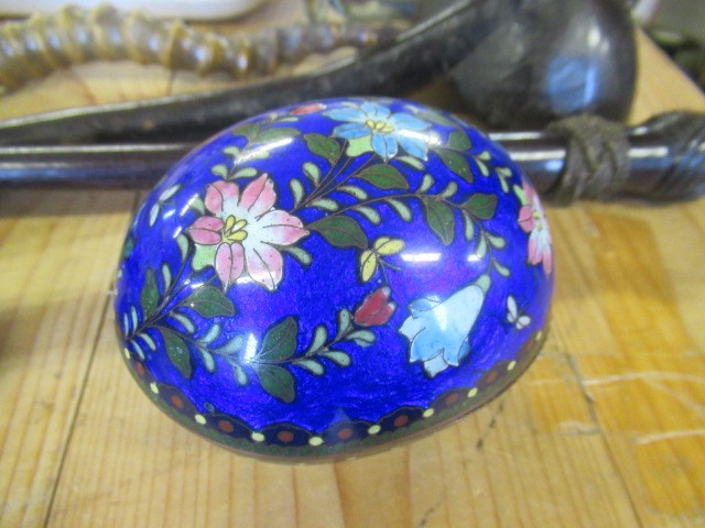 CLOISONNE EGG BOX AND DISH Image