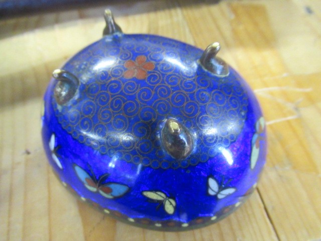 CLOISONNE EGG BOX AND DISH Image
