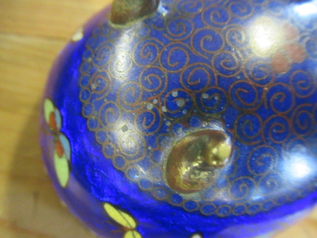 CLOISONNE EGG BOX AND DISH Image