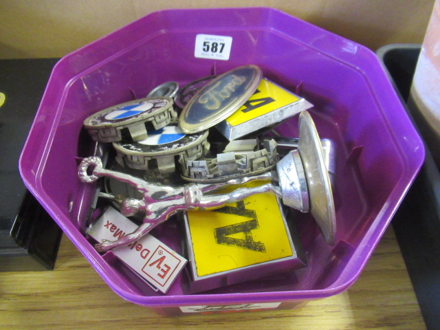 BOX OF AA AND OTHER CAR BADGES Image