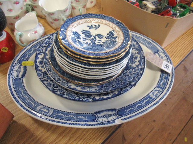 OLD BLUE AND WHITE CHINA INCLUDING OLD WILLOW ETC Image