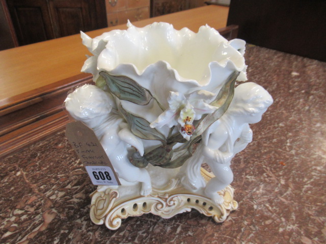 MOORE BROS. PORCELAIN FIGURAL CACHE POT Image