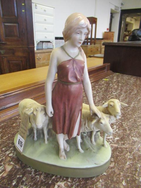 ROYAL DUX SHEPERDESS AND SHEEP FIGURE Image