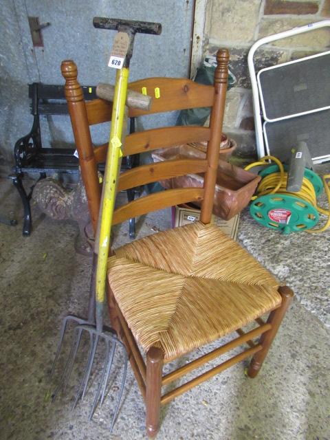 RUSH SEATED HIGHCHAIR AND GARDEN FORKS Image