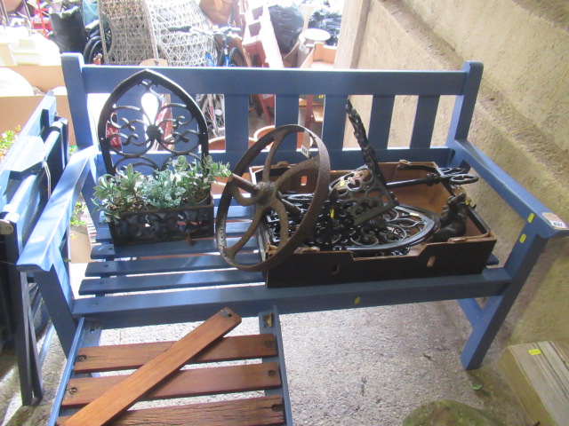 BLUE GARDEN BENCH AND TABLE Image
