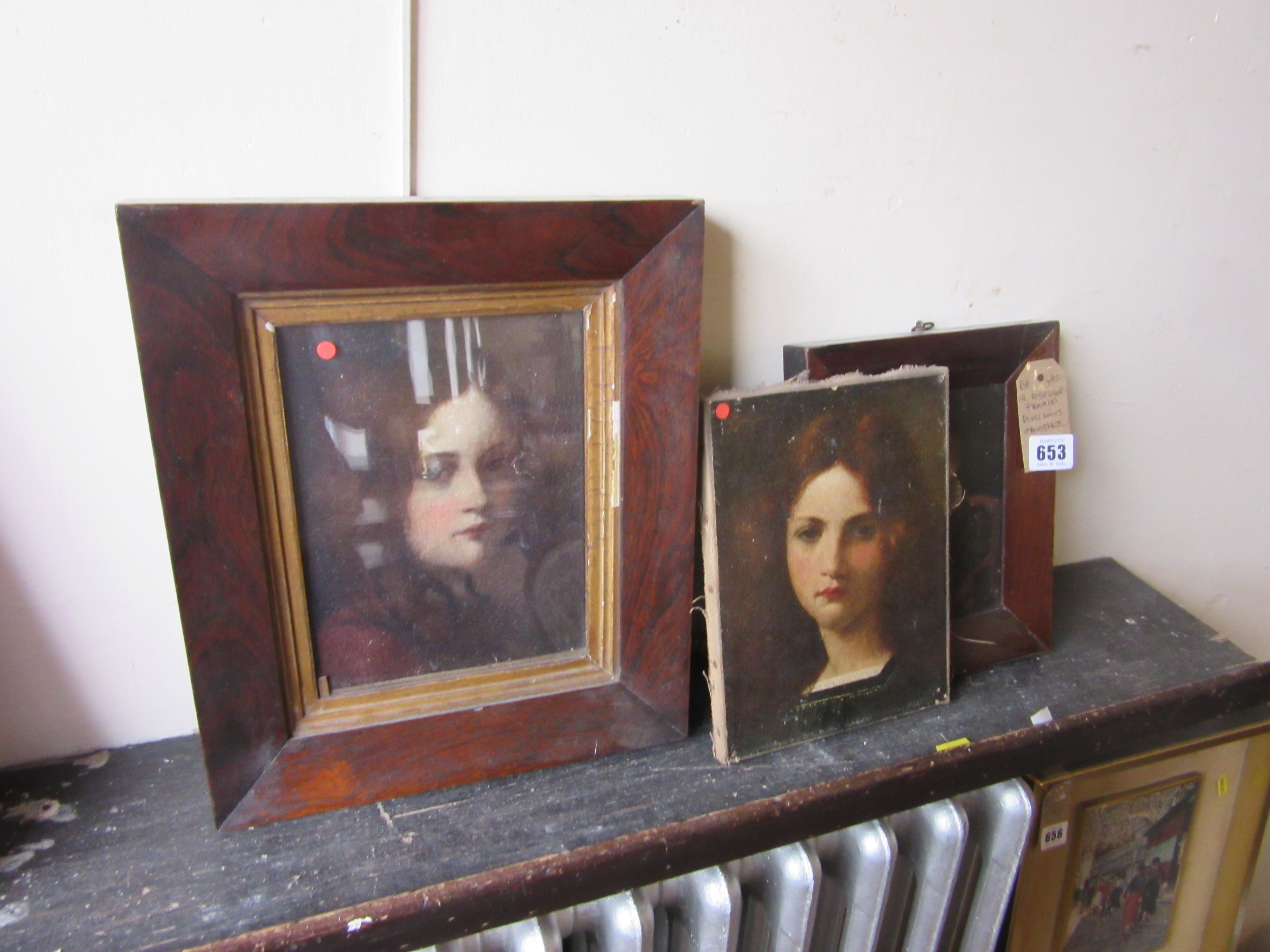 TWO ROSEWOOD FRAMED PORTRAITS AND ANOTHER Image