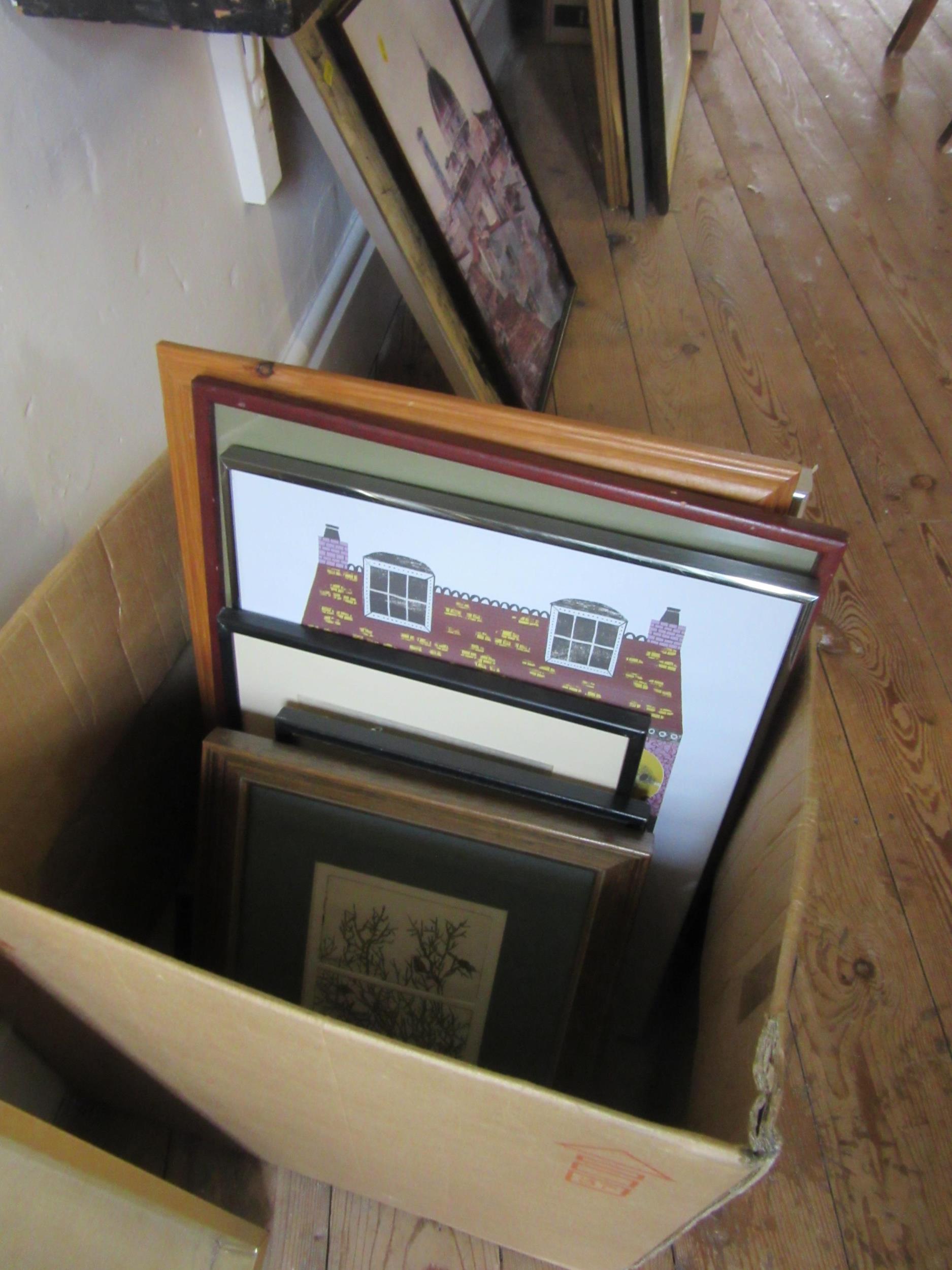 BOX OF FRAMED PICTURES Image