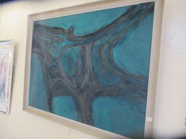 ABSTRACT IN TURQUOISE BY CARL DUDLEY HANSON (1929-2014) Image