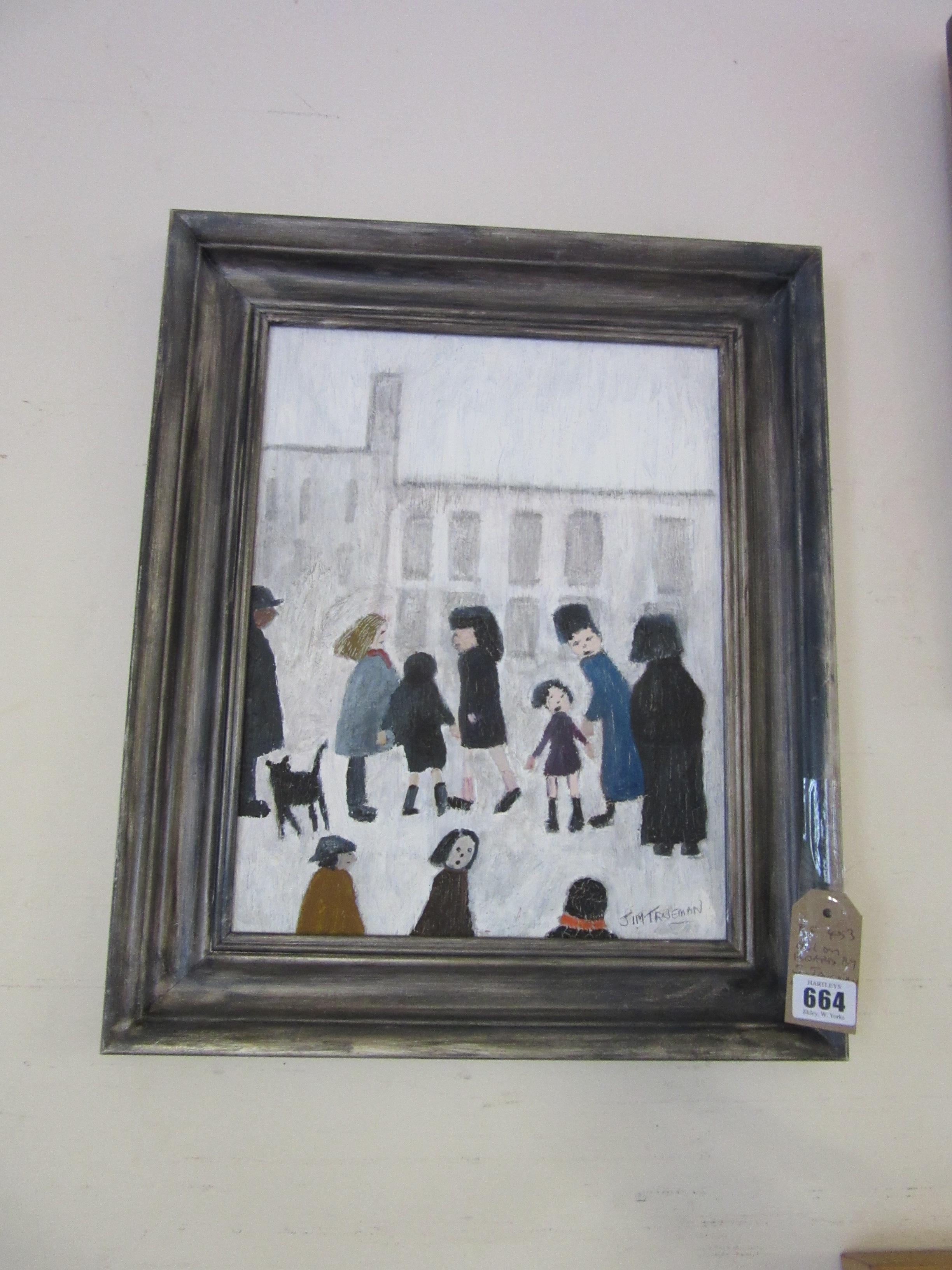 OIL ON BOARD TITLED STREET SCENE BY J TRUEMAN Image