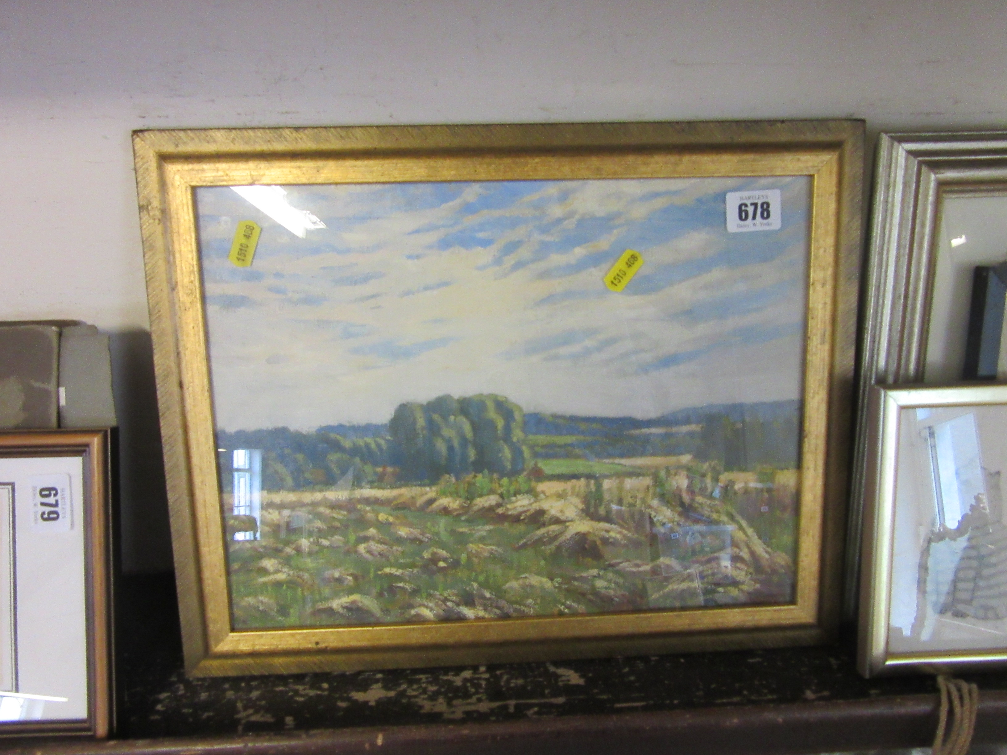ATTRIBUTED TO  J E KEY, WHEAT FIELD, OIL ON BOARD Image