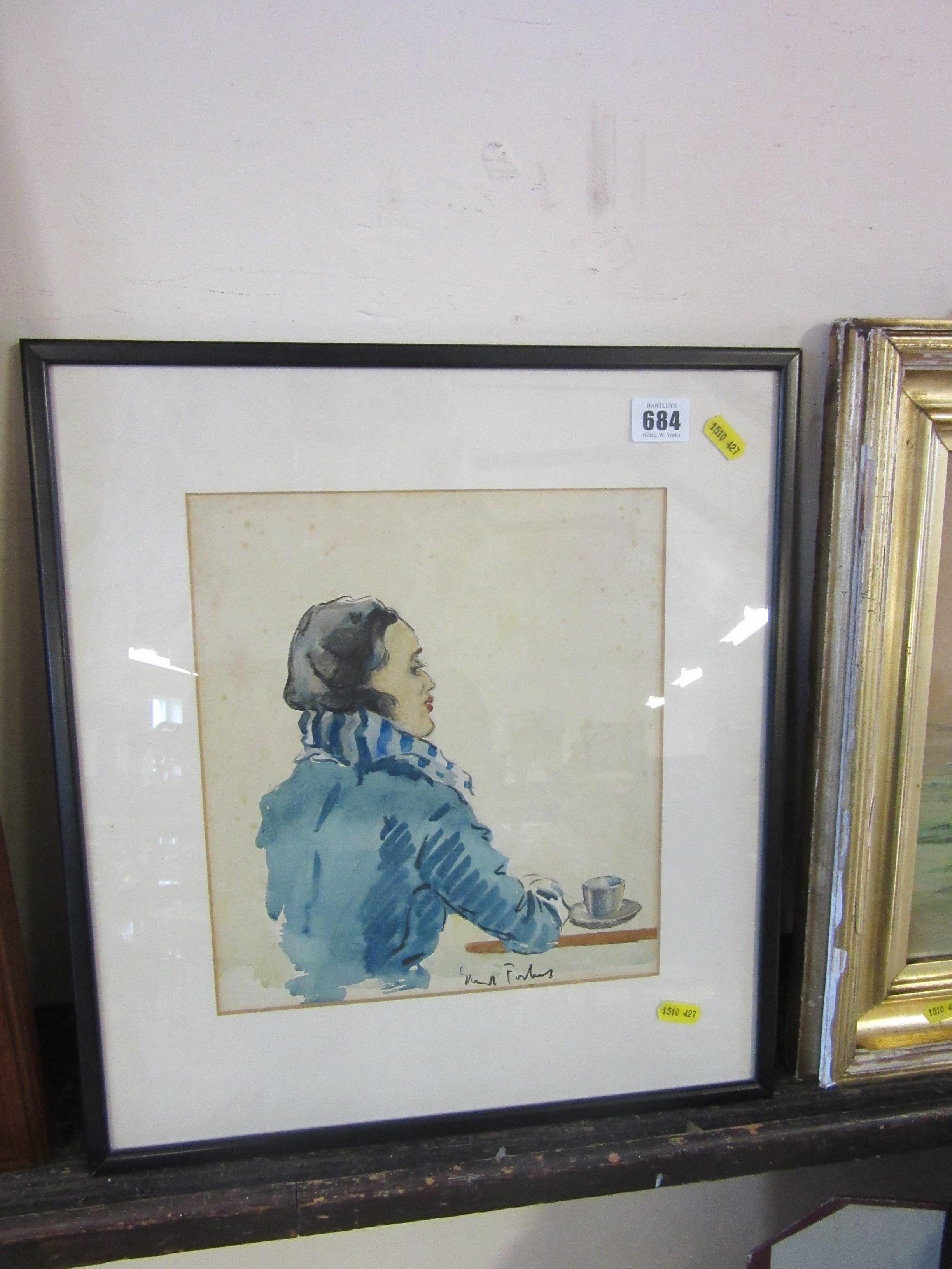 STUART FORBES (?), MID CENTURY WATERCOLOUR OF A YOUNG LADY, SIGNED Image