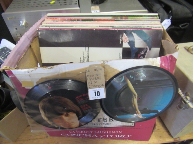 BOX OF LP AND 45'S RECORDS INCLUDING BLONDIE AND U2 Image