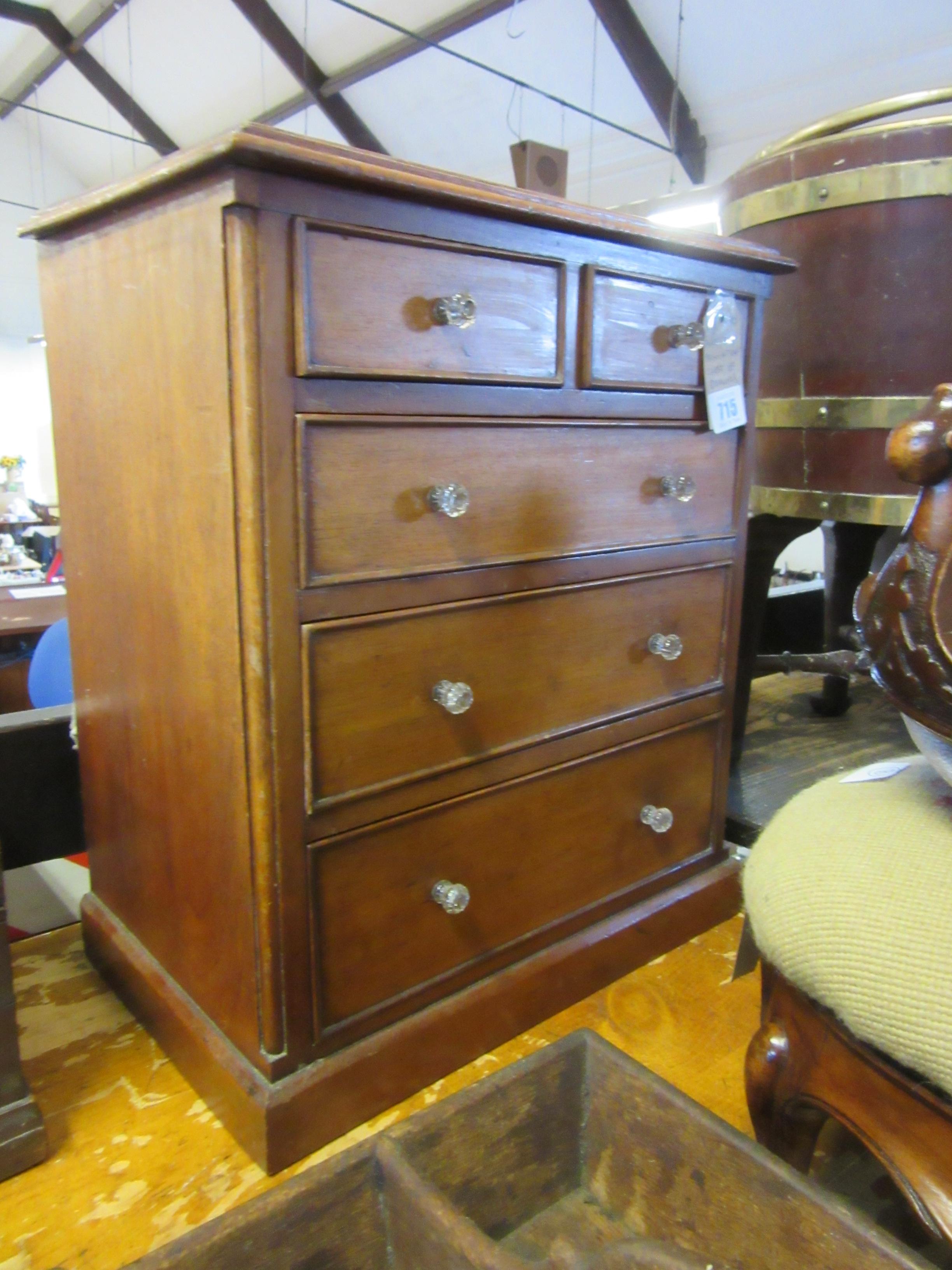 ANTIQUE MINIATURE CHEST OF DRAWERS Image