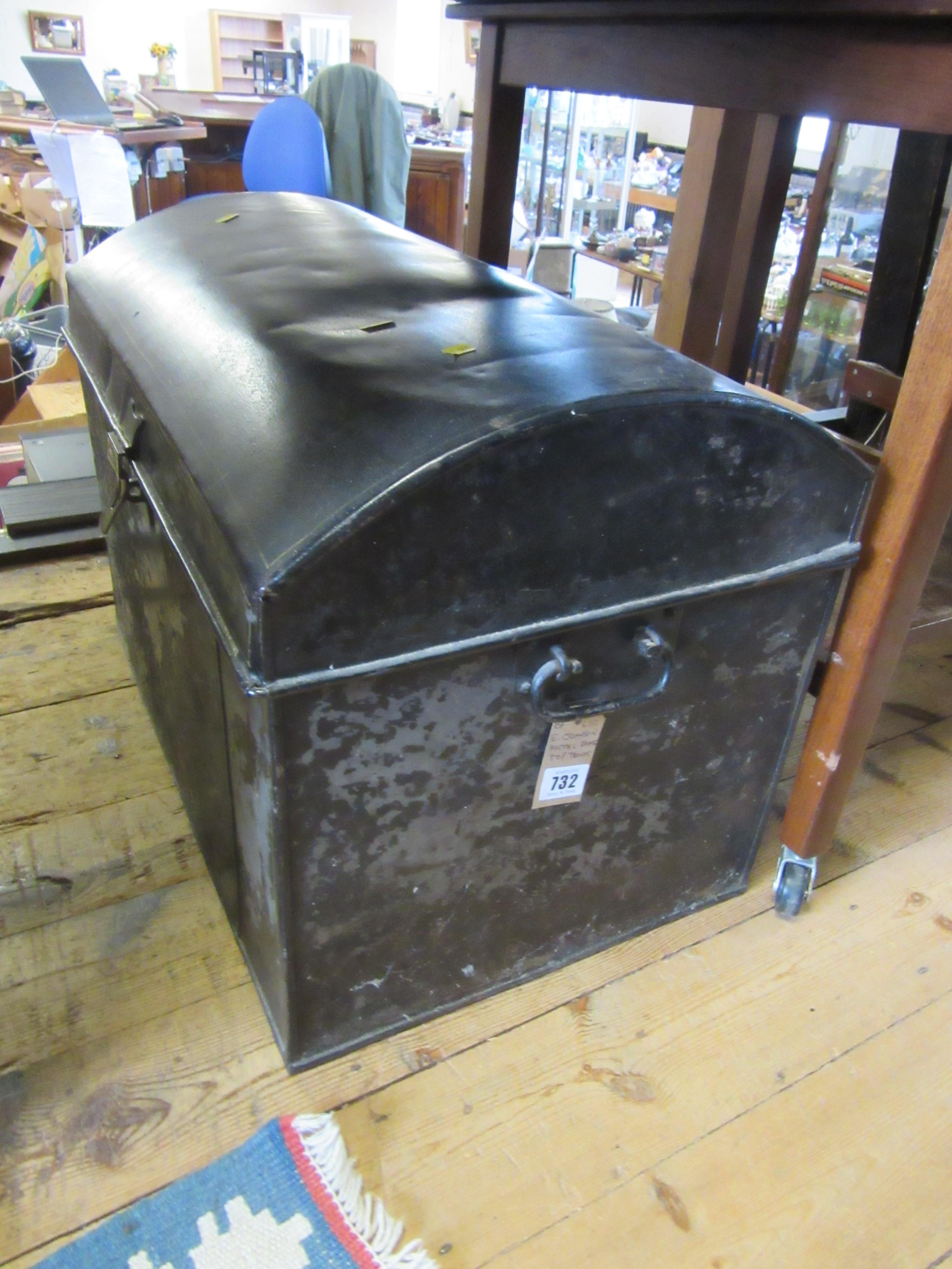 E JOHNSON METAL DOME TOP TRUNK Image