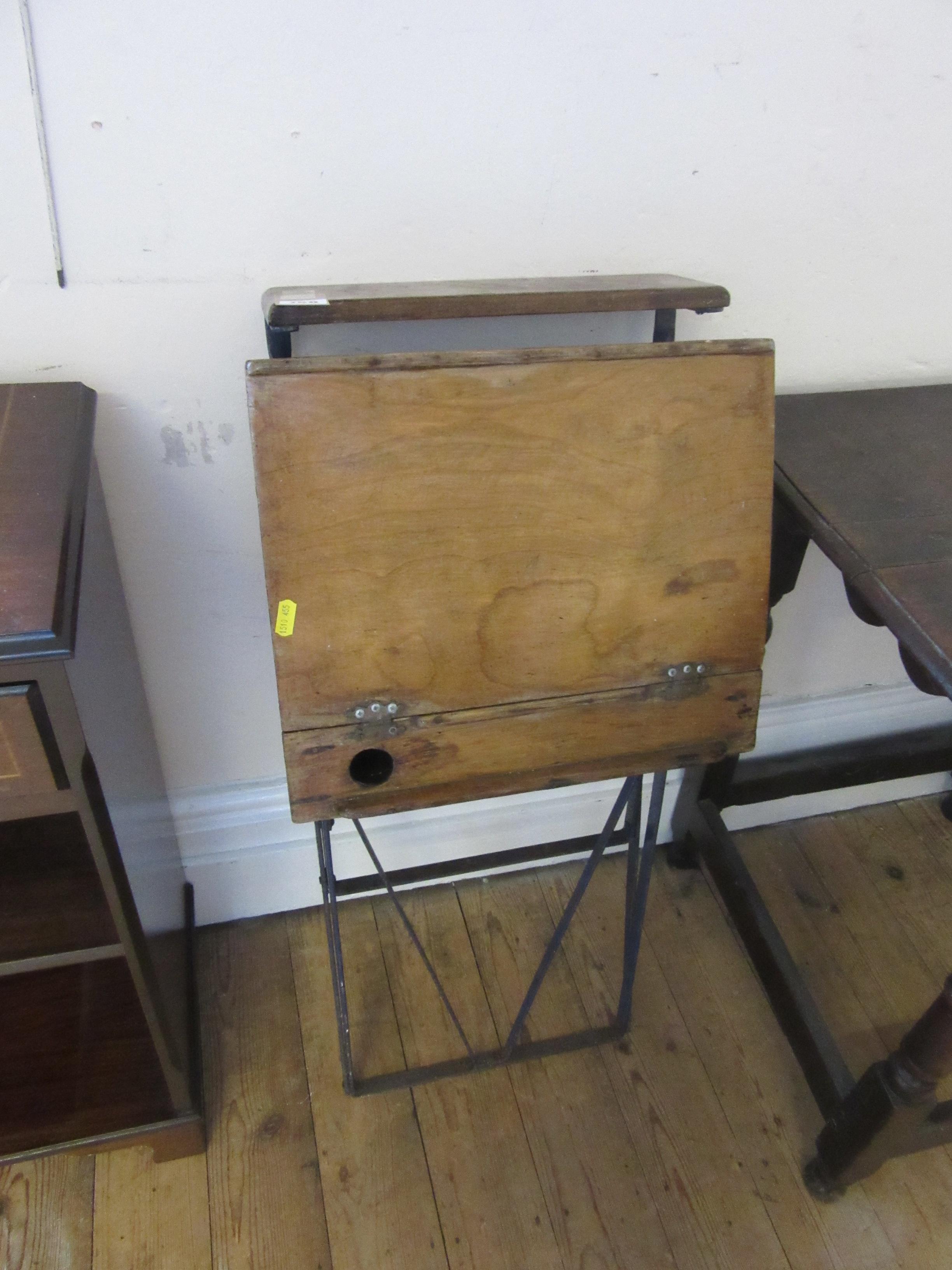 CHILD'S VINTAGE FOLDING DESK WITH SEAT Image