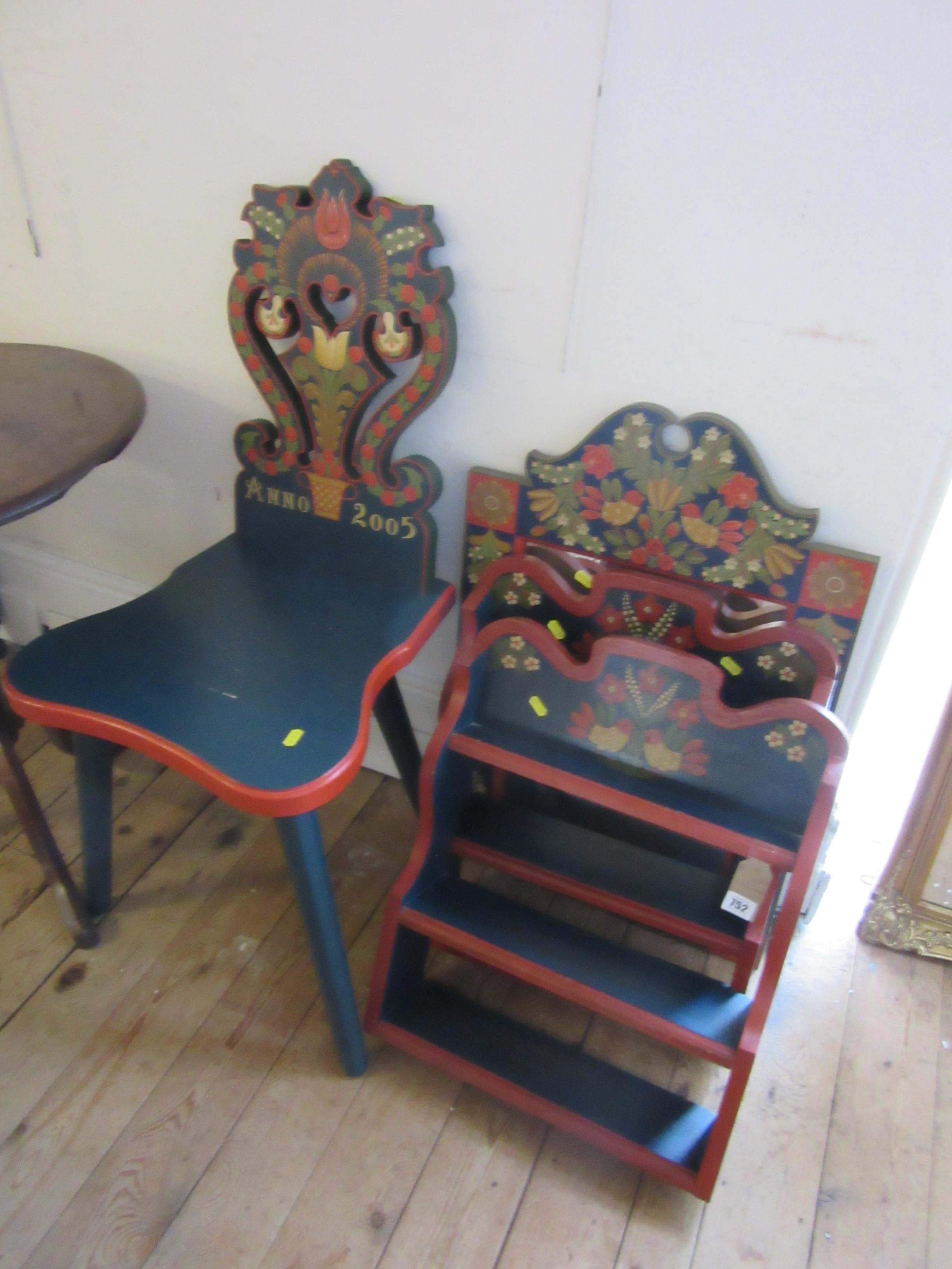 TWO BARGEWARE SHELF UNITS WITH MATCHING MIRROR AND CHAIR Image