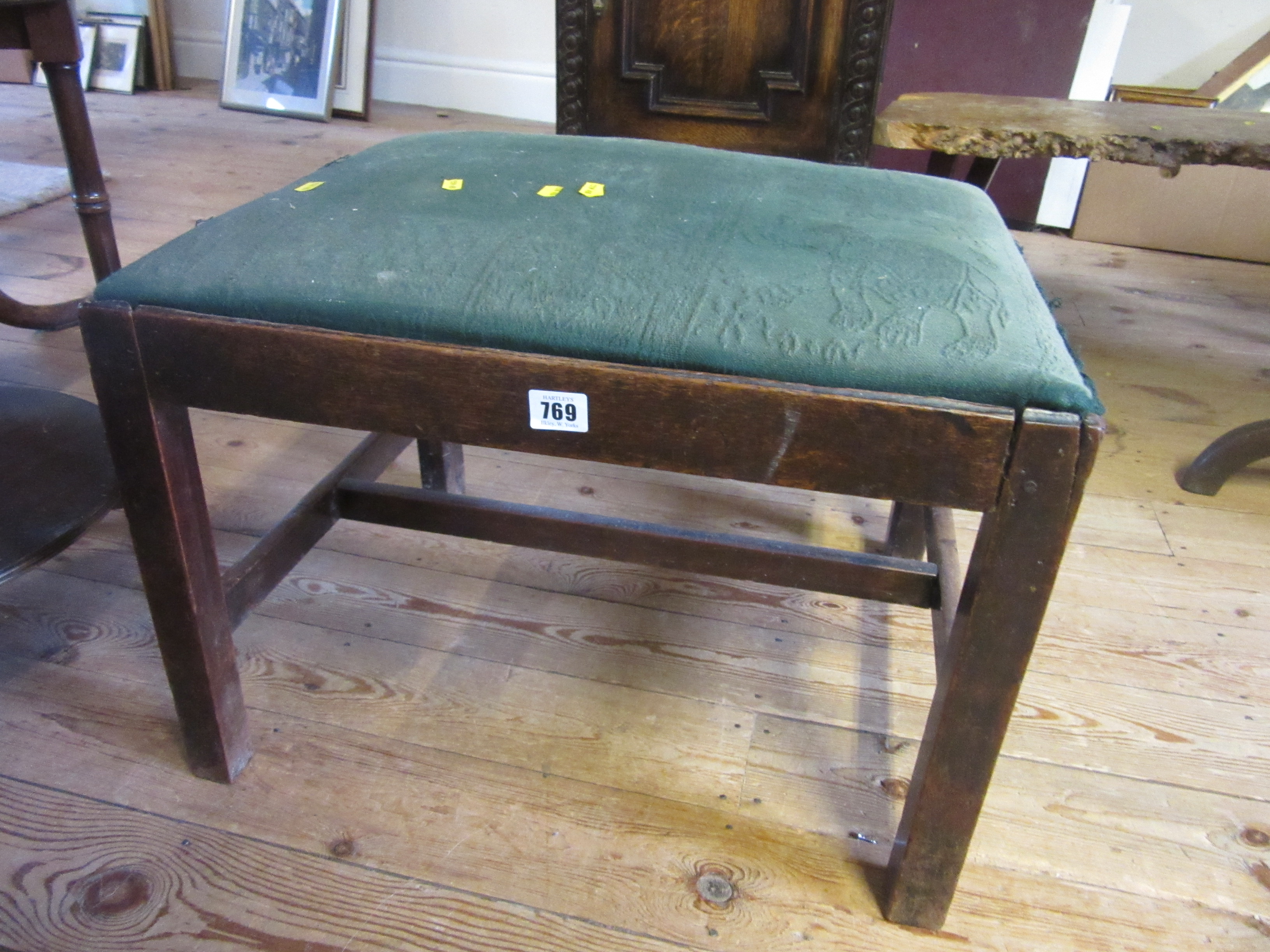 GREEN UPHOLSTERED STOOL Image