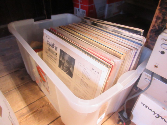 BOX OF LP RECORDS INCLUDING THE BEATLES Image