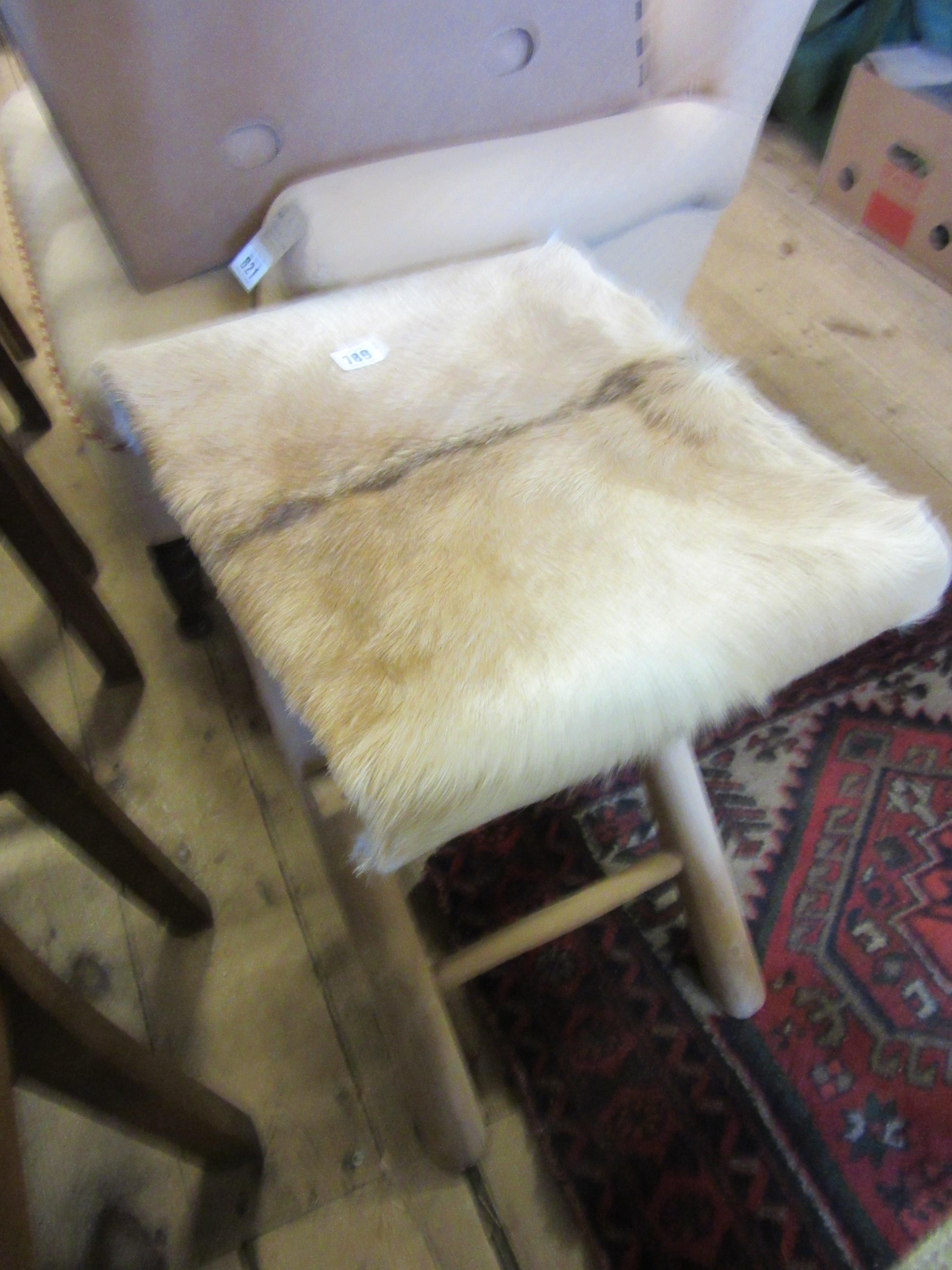 ANIMAL HIDE FOLDING STOOL Image