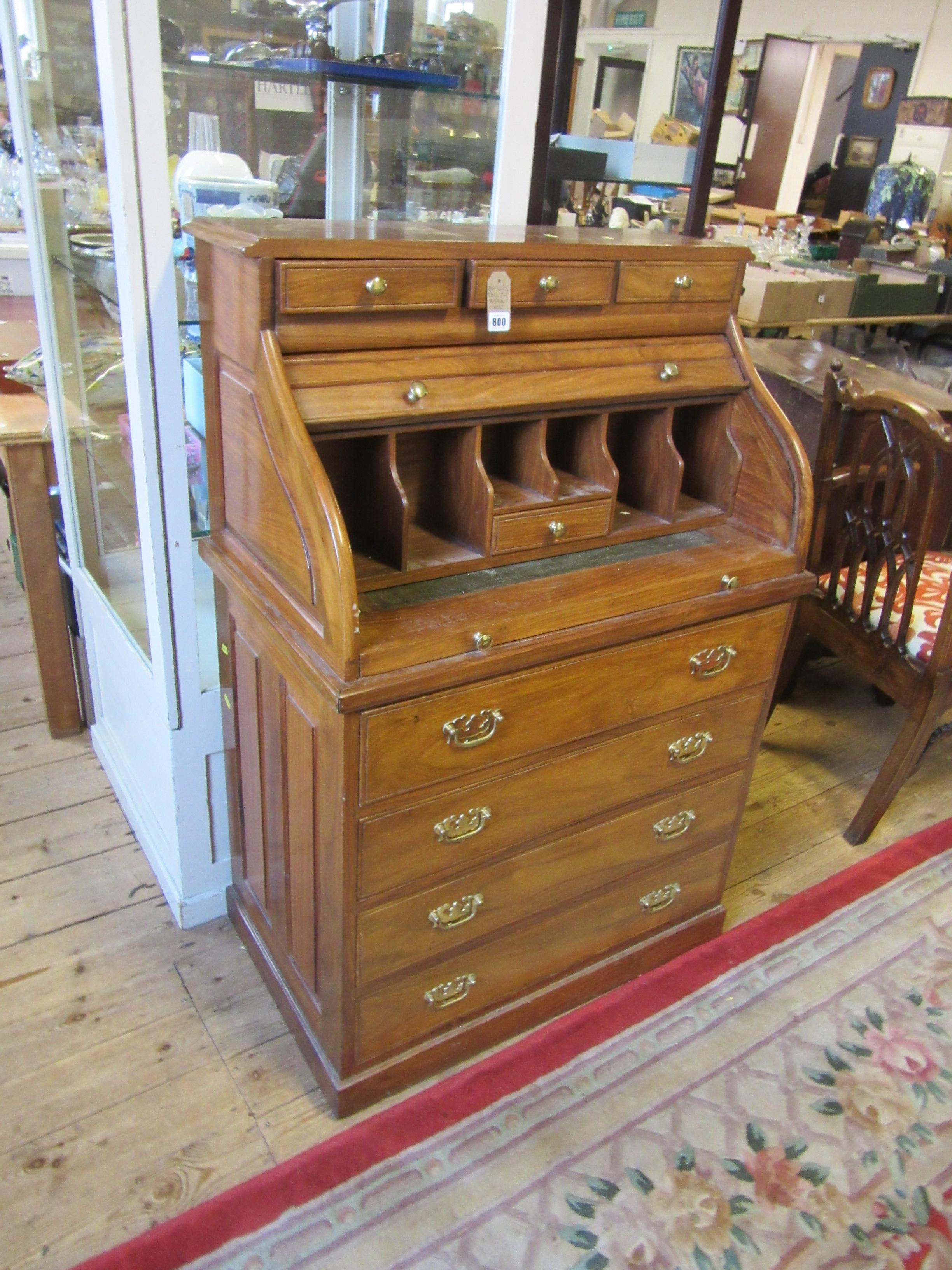 ROLL TOP BUREAU/ CHEST Image