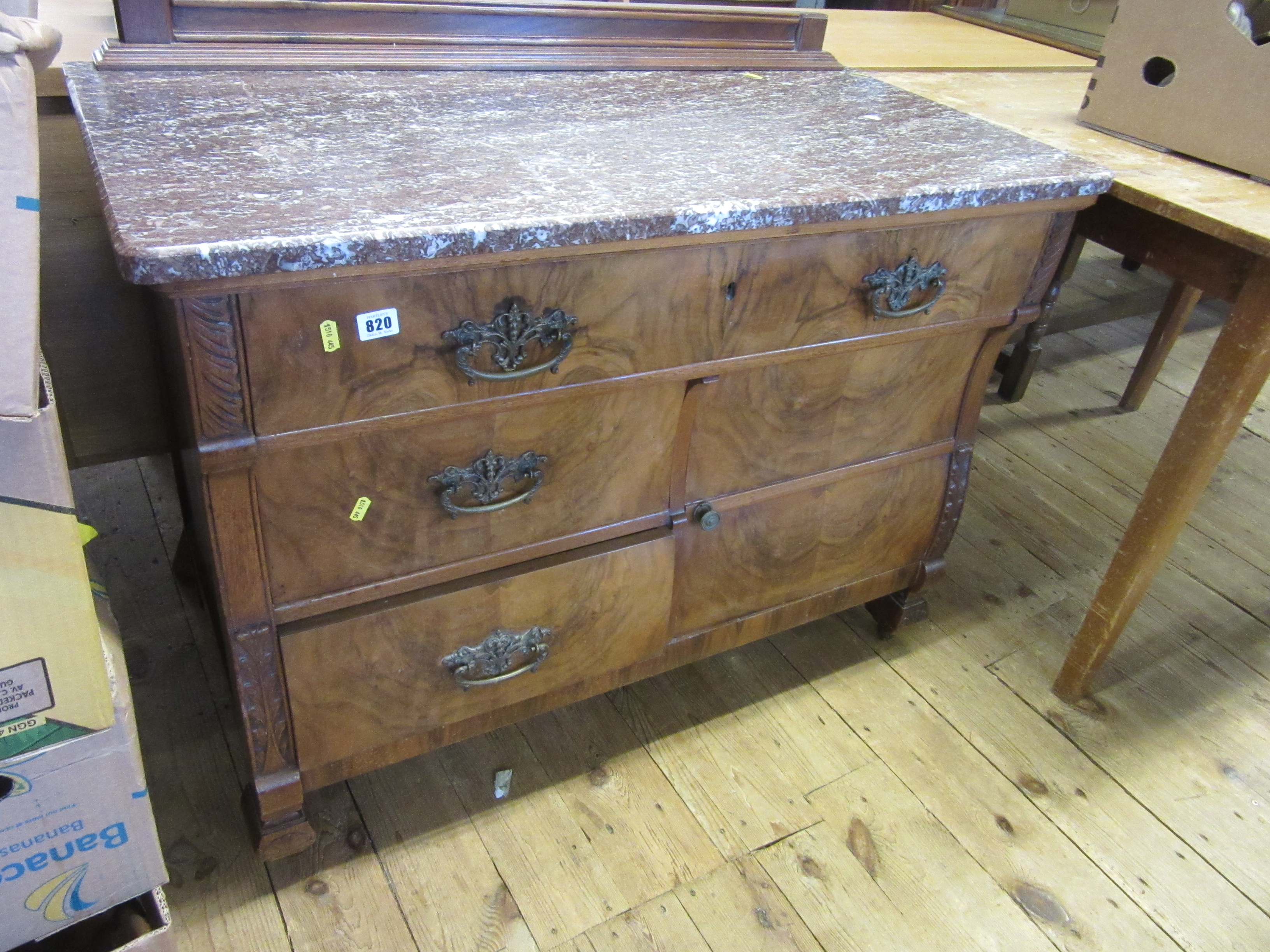MARBLE TOPPED SERPENTINE WASHSTAND Image