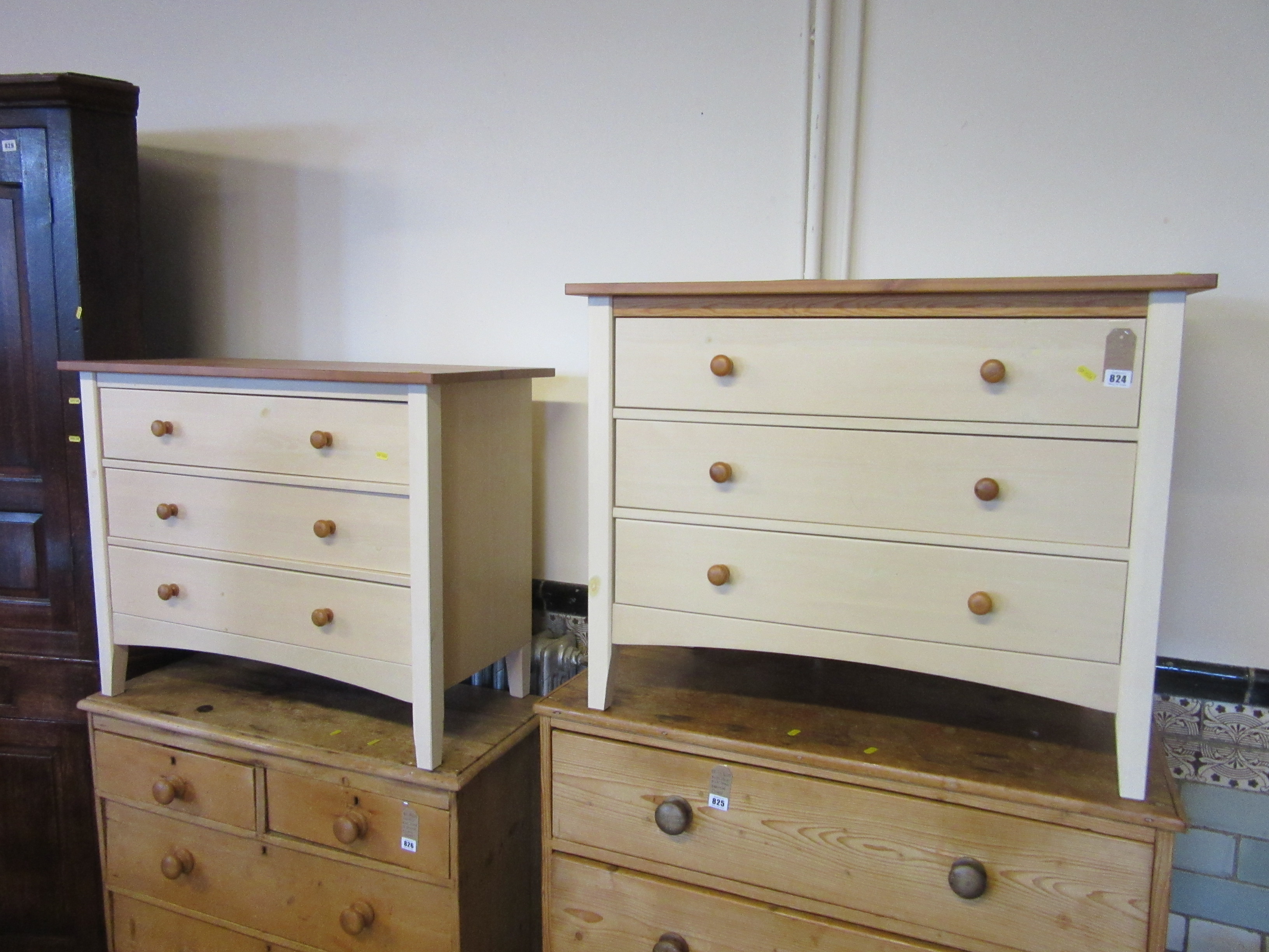 PAIR OF PAINTED PINE CHESTS Image