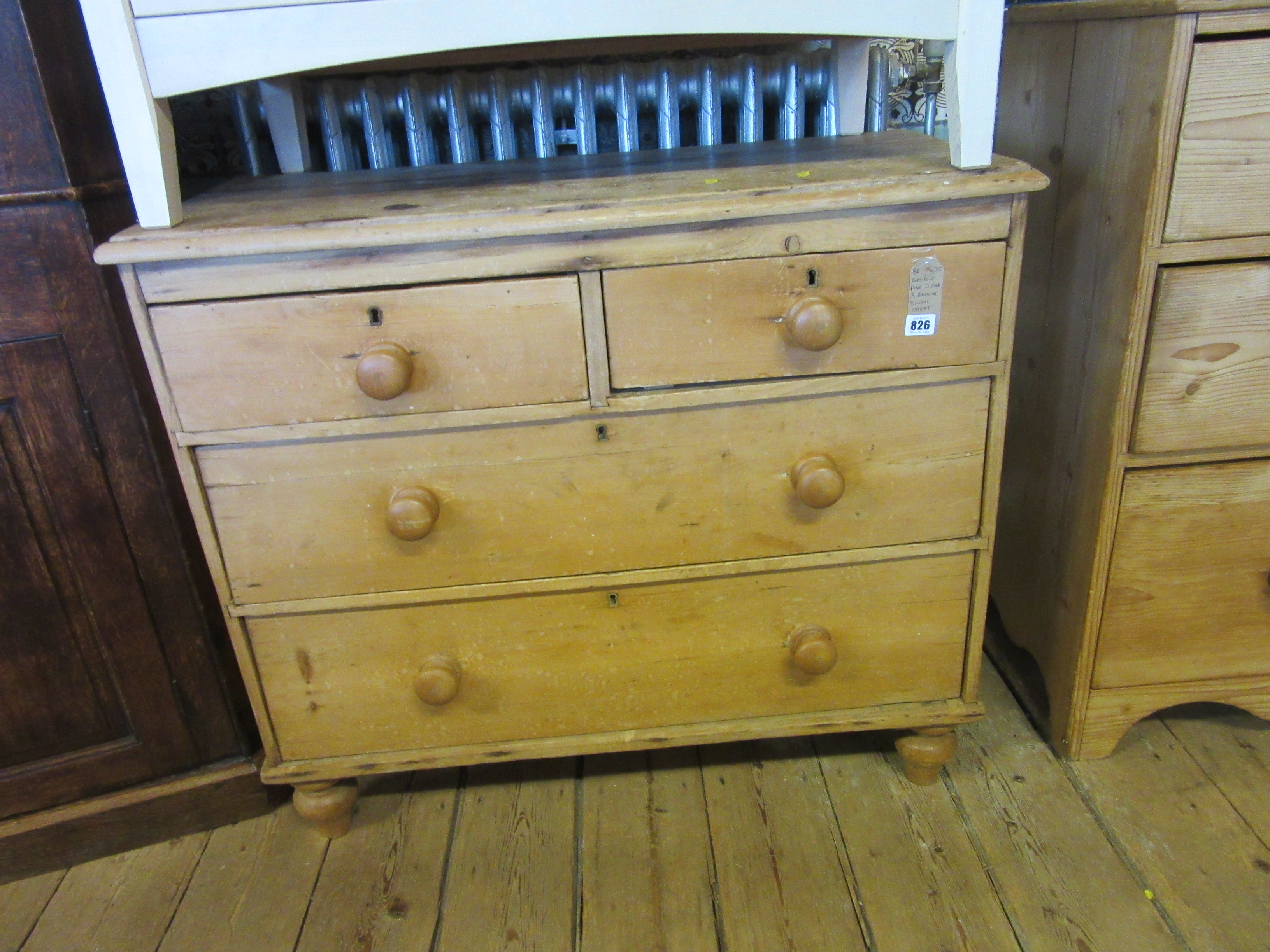 ANTIQUE PINE TWO OVER THREE DRAWER CHEST Image