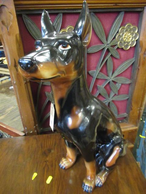 VINTAGE CERAMIC DOBERMAN STATUE Image