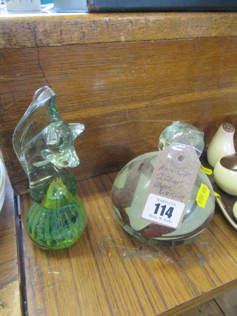 TWO GLASS PAPERWEIGHTS Image