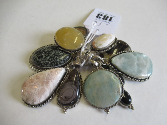 TEN HARDSTONE PENDANTS Image