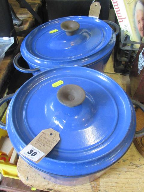 TWO FRENCH ENAMELLED STOCK POTS Image