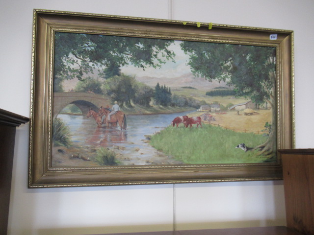 RIVER SCENE OIL BY G NIXON Image