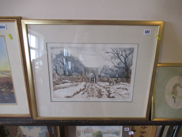 MOOR PARK GATES PRINT BY MARGERET ROWNEY Image