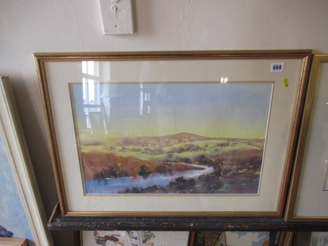 WATERCOLOUR BY DAVID JOHNSON LANDSCAPE Image