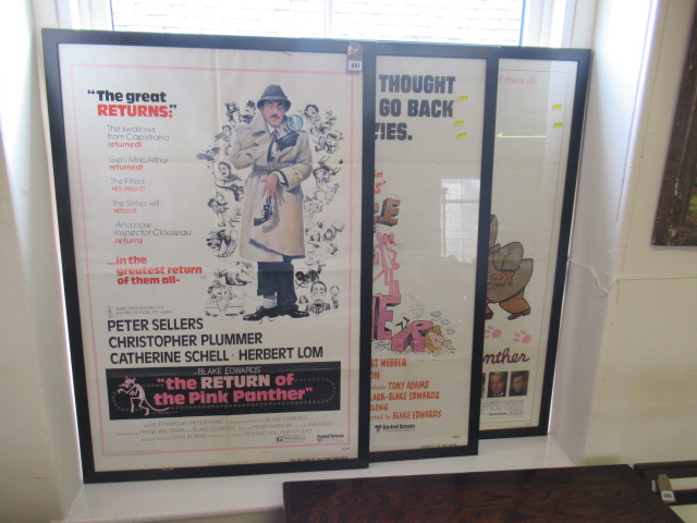THREE FRAMED PINK PANTHER MOVIE POSTERS Image