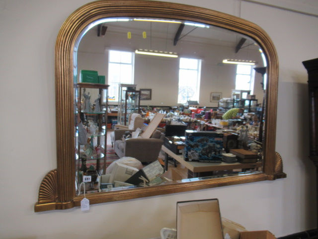 GILT FRAMED OVERMANTLE MIRROR Image