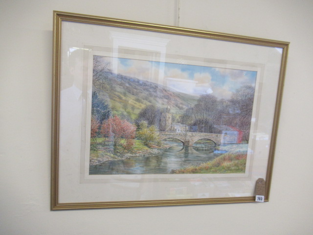 BRIDGE AT ARNCLIFFE WATERCOLOUR BY JOHN CHALKLEY Image