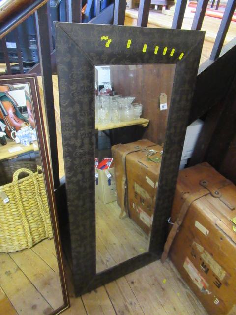 EMBOSSED LEATHER FRAMED MIRROR Image