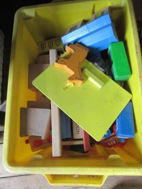 BOX OF WOODEN TOYS Image