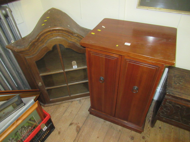 CD CABINET AND GLAZED OAK CORNER HALL CABINET Image