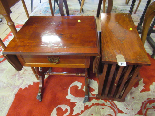 MAGAZINE RACK AND SIDE TABLE WITH DRAWER Image