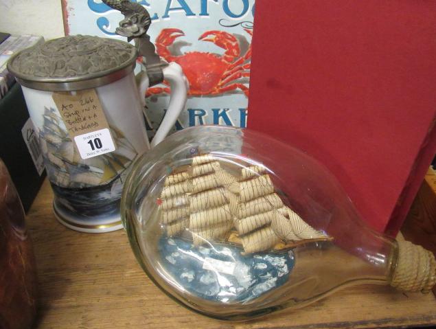 SHIP IN A BOTTLE AND A TANKARD Image