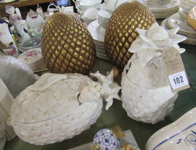 FOUR PINEAPPLE ORNAMENTS Image