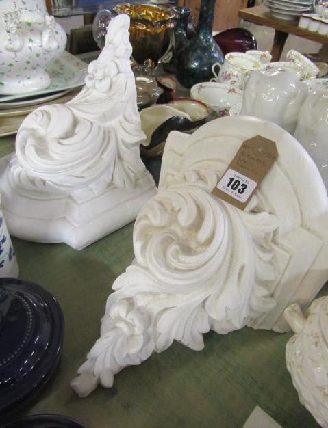 TWO PLASTER WALL BRACKETS Image